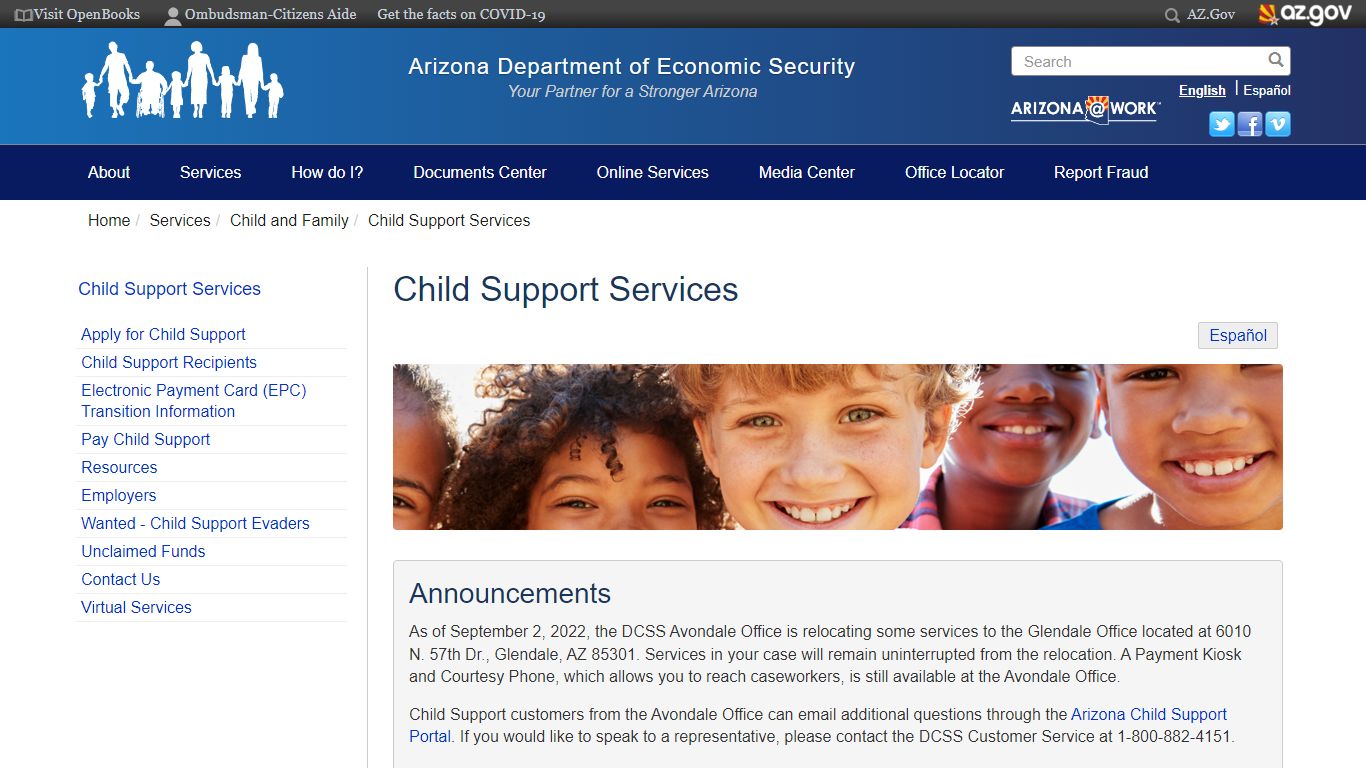 Child Support Services | Arizona Department of Economic Security